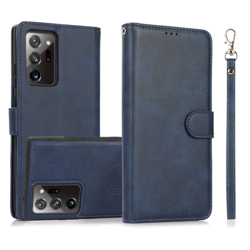 

For Samsung Galaxy Note20 Ultra Calf Texture 2 in 1 Detachable Magnetic Back Cover Horizontal Flip Leather Case with Holder & Card Slots & Wallet & Photo Frame(Blue)