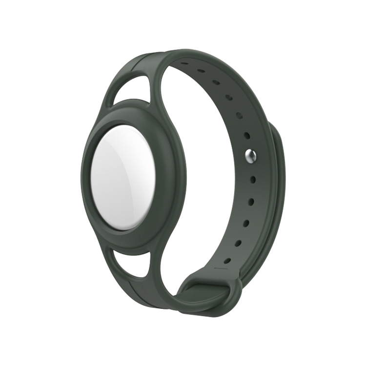 

Mutural Silicone Protective Case Watchband for AirTag(Dark Green)