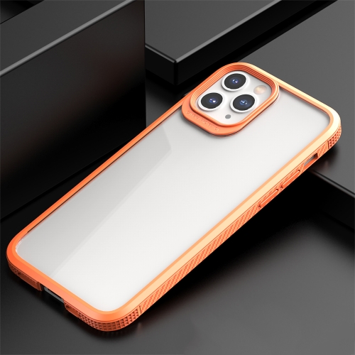 

iPAKY MG Series Carbon Fiber Texture Shockproof TPU+ Transparent PC Case For iPhone 11 Pro(Orange)