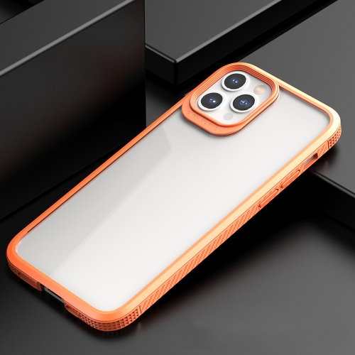 

iPAKY MG Series Carbon Fiber Texture Shockproof TPU+ Transparent PC Case For iPhone 12 / 12 Pro(Orange)