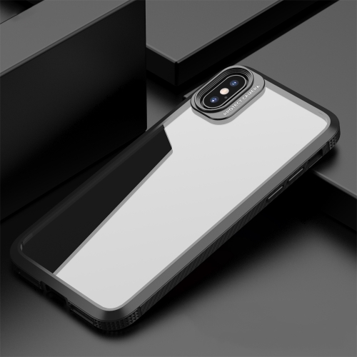 

iPAKY MG Series Carbon Fiber Texture Shockproof TPU+ Transparent PC Case For iPhone XS / X(Black)