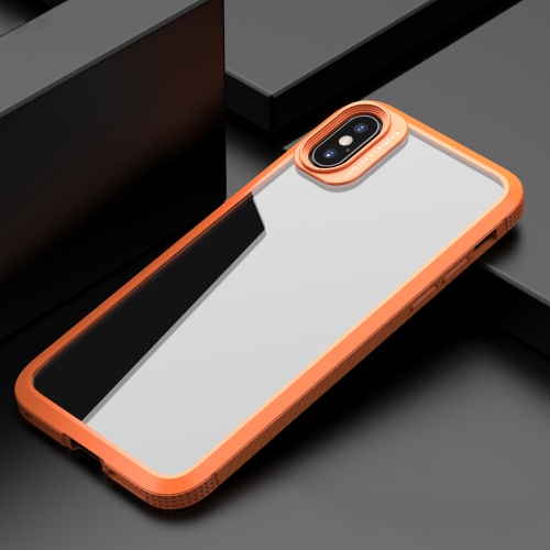 

iPAKY MG Series Carbon Fiber Texture Shockproof TPU+ Transparent PC Case For iPhone XS / X(Orange)