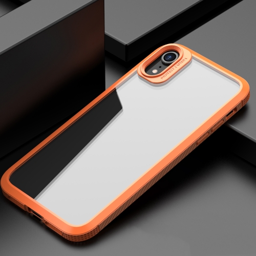 

iPAKY MG Series Carbon Fiber Texture Shockproof TPU+ Transparent PC Case For iPhone XR(Orange)