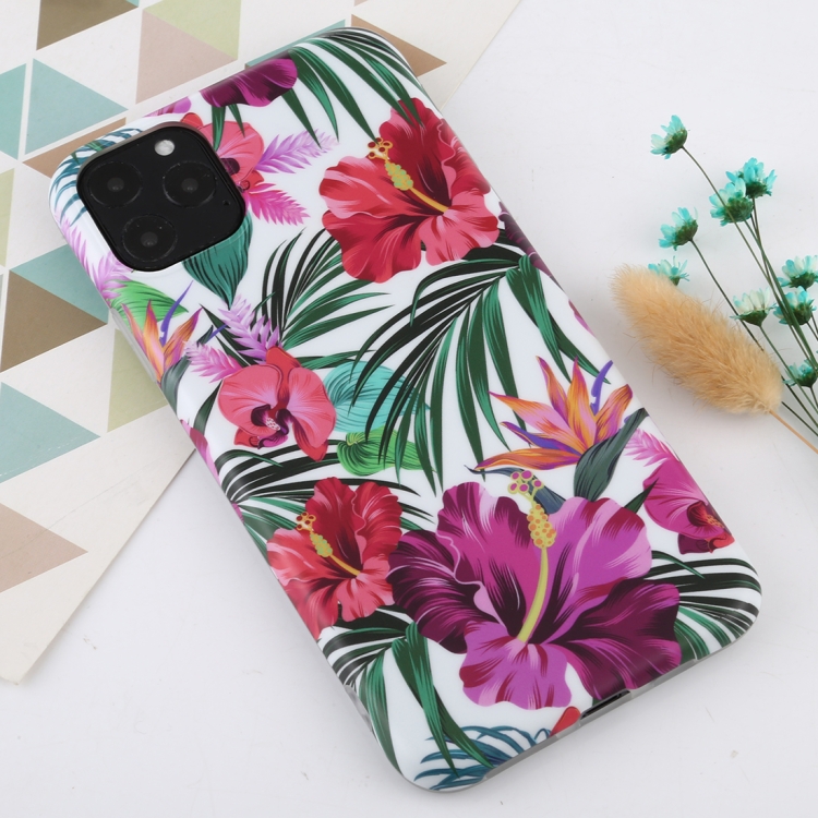 

For iPhone 11 Pro Max Flower Pattern TPU Protecitve Case(Big Red Flower)