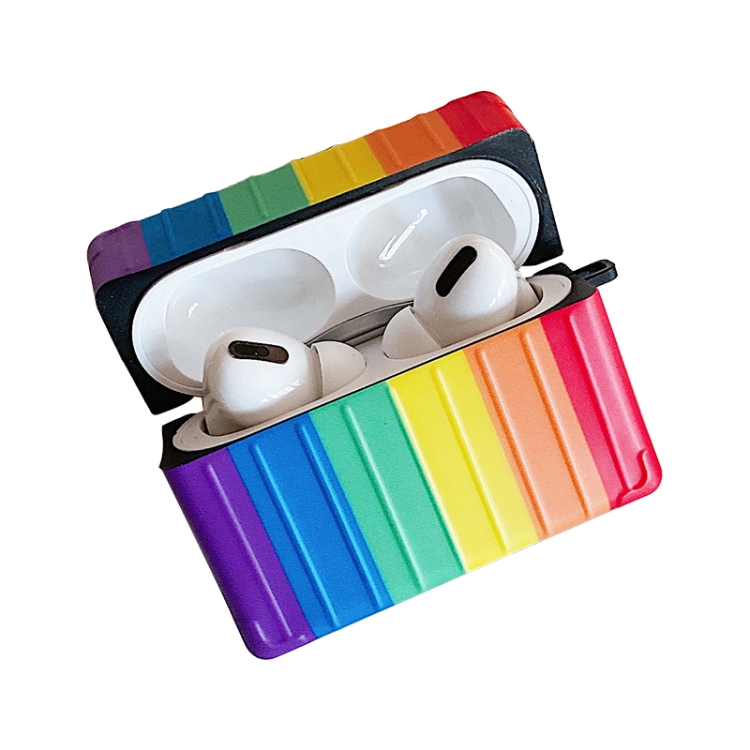 

Rainbow Silicone Wireless Earphone Protective Case For AirPods Pro