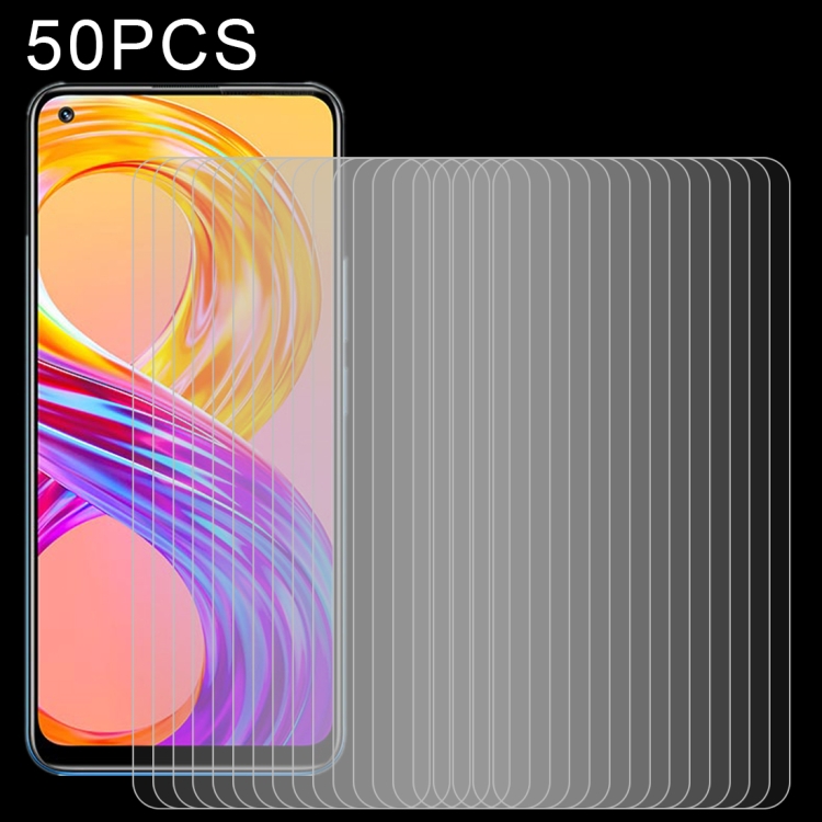 

For OPPO Realme 8 / 8 Pro 50 PCS 0.26mm 9H 2.5D Tempered Glass Film