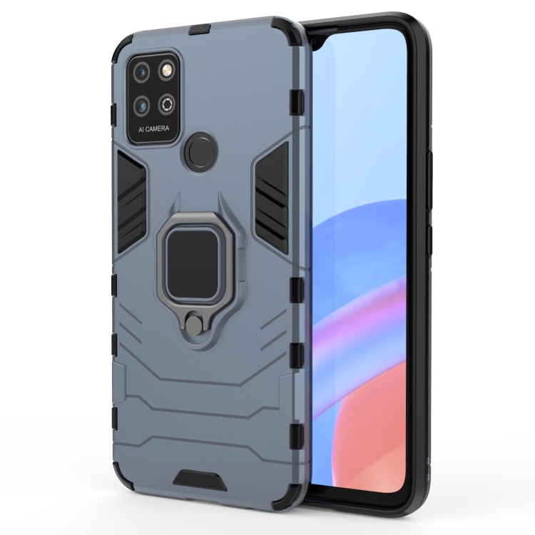 

For Honor Play 5T Shockproof PC + TPU Protective Case with Magnetic Ring Holder(Navy Blue)