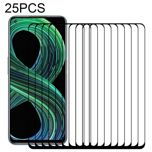 

For OPPO Realme 8 5G 25 PCS Full Glue Full Screen Tempered Glass Film
