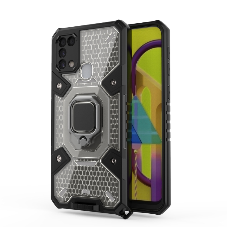 

For Samsung Galaxy M31 Space PC+TPU Ring Holder Protective Case(Grey)
