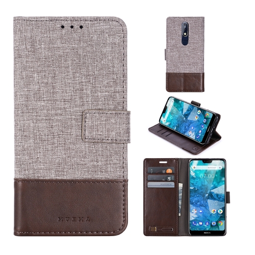 

For Nokia 7.1 MUXMA MX102 Horizontal Flip Canvas Leather Case with Stand & Card Slot & Wallet Function(Brown)