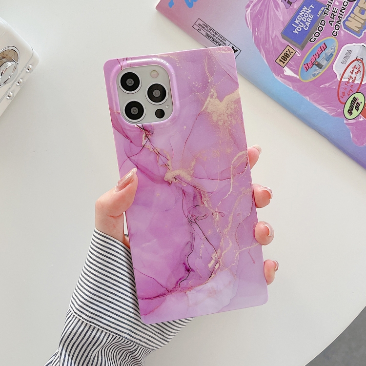 

Marble Pattern Soft TPU Straight-Edge Protective Case For iPhone 11 Pro(Purple)