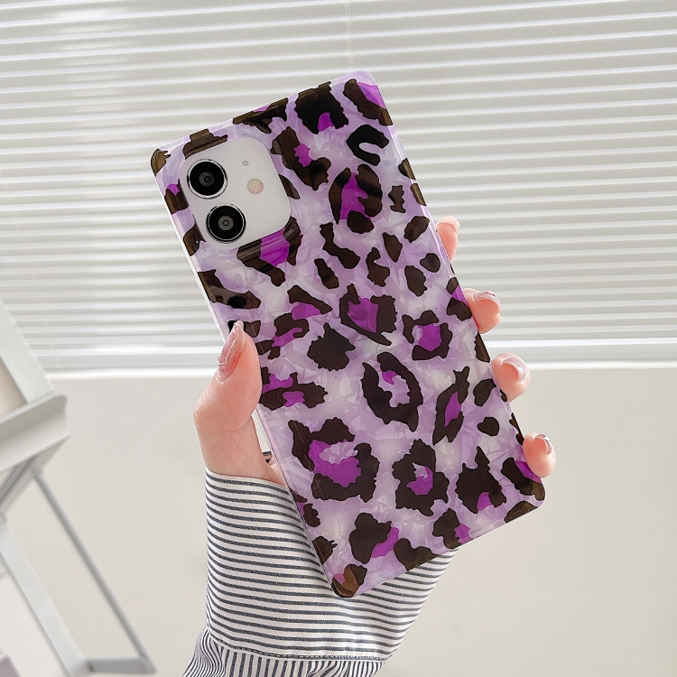

Shell Leopard Pattern Soft TPU Straight-Edge Protective Case For iPhone 11 Pro Max(Purple)