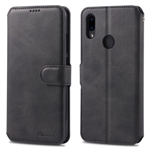 

For Xiaomi Redmi Note7 AZNS Calf Texture Magnetic Horizontal Flip PU Leather Case with Holder & Card Slots & Photo Frame(Black)