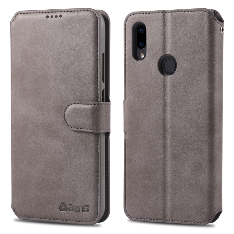 

For Xiaomi Redmi Note7 AZNS Calf Texture Magnetic Horizontal Flip PU Leather Case with Holder & Card Slots & Photo Frame(Gray)