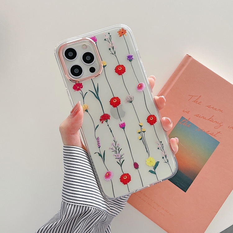 

Flowers Pattern Dual-side Laminating Soft TPU Protective Case For iPhone 11 Pro(Red Flowers)