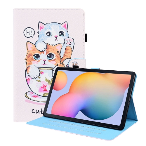 

For Samsung Galaxy Tab S6 Lite SM-P610 / SM-P615 Animal Pattern Horizontal Flip Leather Case with Holder & Card Slots & Photo Frame & Sleep / Wake-up Function(Cat Brothers)