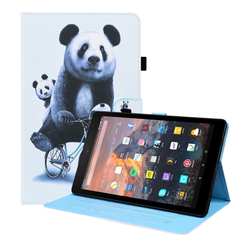 

For Amazon Fire HD 8 2015 / 2016 / 2017 / 2018 Animal Pattern Horizontal Flip Leather Case with Holder & Card Slots & Photo Frame & Sleep / Wake-up Function(Cycling Panda)