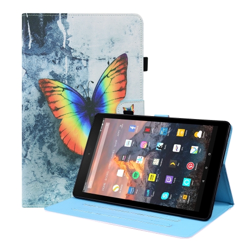 

For Amazon Fire HD 8 2015 / 2016 / 2017 / 2018 Animal Pattern Horizontal Flip Leather Case with Holder & Card Slots & Photo Frame & Sleep / Wake-up Function(Color Butterfly)