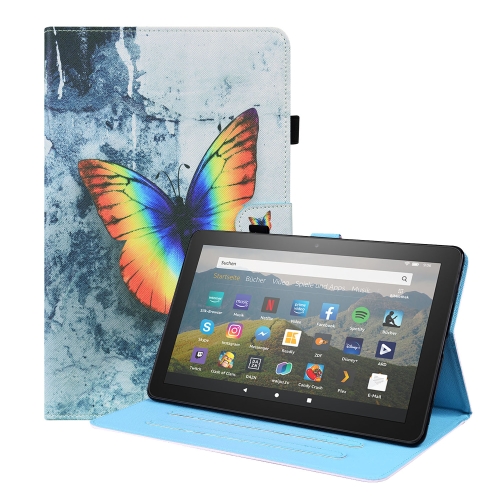 

For Amazon Fire HD 8 2020 10th Gen Animal Pattern Horizontal Flip Leather Case with Holder & Card Slots & Photo Frame & Sleep / Wake-up Function(Color Butterfly)
