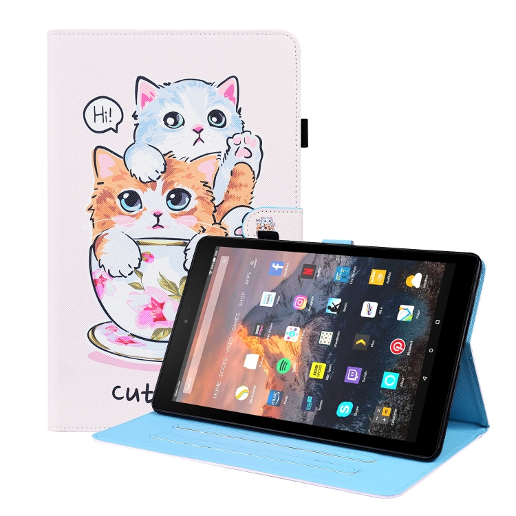 

For Amazon Fire HD 10 2019 Animal Pattern Horizontal Flip Leather Case with Holder & Card Slots & Photo Frame & Sleep / Wake-up Function(Cat Brothers)