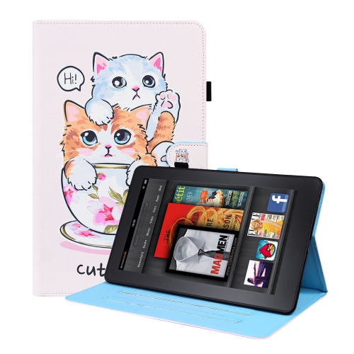 

For Amazon Kindle Paperwhite 4 / 3 / 2 / 1 Animal Pattern Horizontal Flip Leather Case with Holder & Card Slots & Photo Frame & Sleep / Wake-up Function(Cat Brothers)