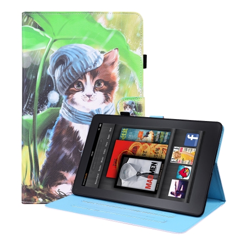 

For Amazon Kindle Paperwhite 4 / 3 / 2 / 1 Animal Pattern Horizontal Flip Leather Case with Holder & Card Slots & Photo Frame & Sleep / Wake-up Function(Bib Kitten)
