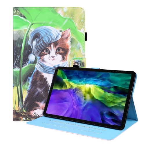 

Animal Pattern Horizontal Flip Leather Case with Holder & Card Slots & Photo Frame & Sleep / Wake-up Function For iPad Pro 11 inch 2021 / 2020 & Air 2020 10.9(Bib Kitten)