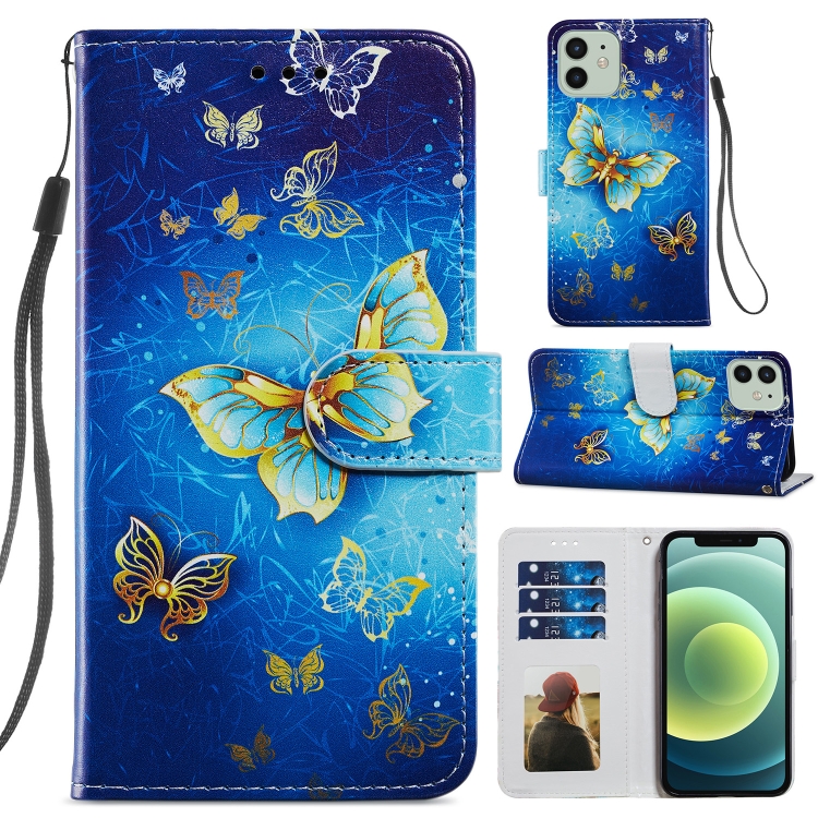 

Painted Pattern Horizontal Flip Leather Case with Holder & Card Slots & Photo Frame For iPhone 12 / 12 Pro(Phnom Penh Butterfly)