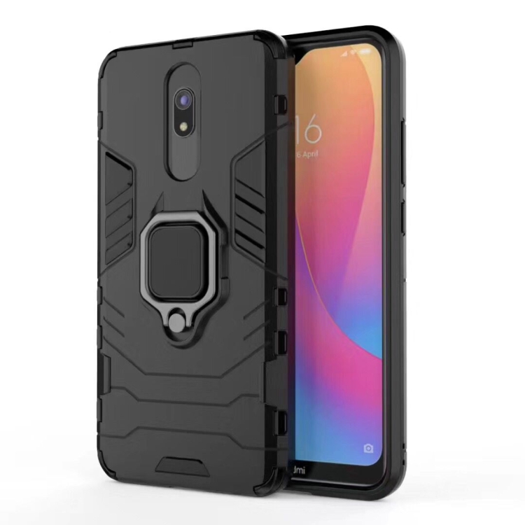 

For Xiaomi Redmi 8 / 8A Shockproof PC + TPU Case with Magnetic Ring Holder(Black)