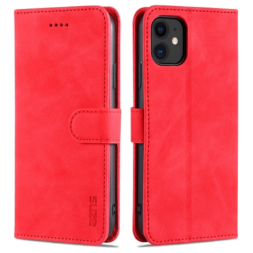 

AZNS Skin Feel Calf Texture Horizontal Flip Leather Case with Card Slots & Holder & Wallet For iPhone 11(Red)