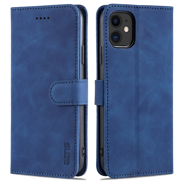 

AZNS Skin Feel Calf Texture Horizontal Flip Leather Case with Card Slots & Holder & Wallet For iPhone 11(Blue)