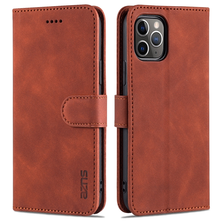 

AZNS Skin Feel Calf Texture Horizontal Flip Leather Case with Card Slots & Holder & Wallet For iPhone 11 Pro Max(Brown)