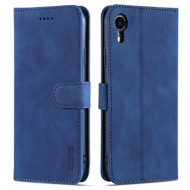 

AZNS Skin Feel Calf Texture Horizontal Flip Leather Case with Card Slots & Holder & Wallet For iPhone XR(Blue)