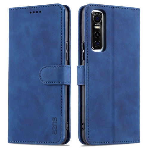 

For vivo Y73s / S7e AZNS Skin Feel Calf Texture Horizontal Flip Leather Case with Card Slots & Holder & Wallet(Blue)