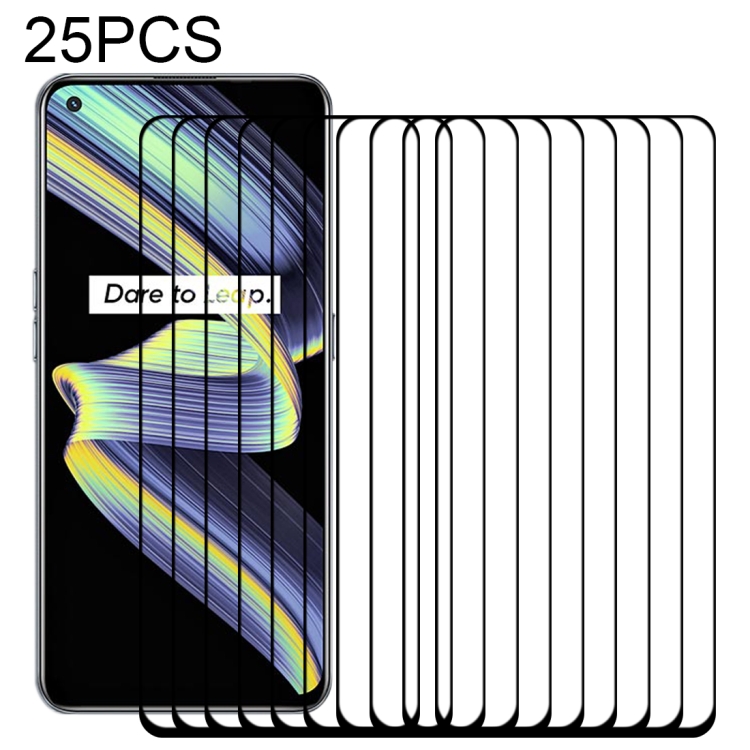 

For OPPO Realme X7 Max 5G 25 PCS Full Glue Full Screen Tempered Glass Film