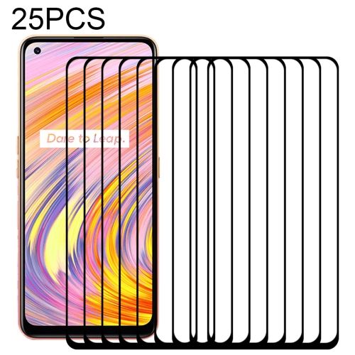 

For OPPO Realme V15 5G 25 PCS Full Glue Full Screen Tempered Glass Film