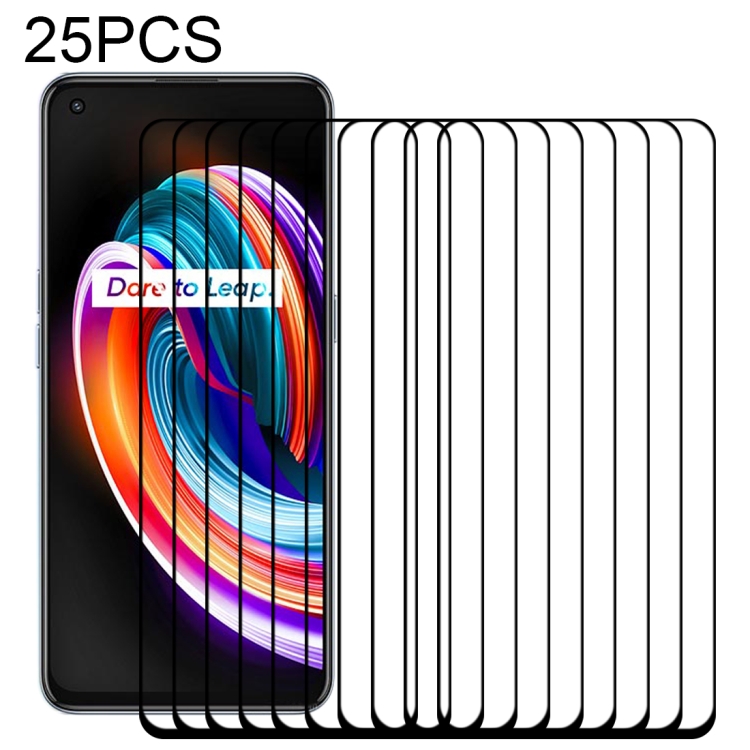 

For OPPO Realme Q3 Pro Carnival 25 PCS Full Glue Full Screen Tempered Glass Film
