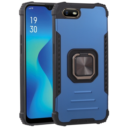 

For OPPO A1k Fierce Warrior Series Armor All-inclusive Shockproof Aluminum Alloy + TPU Protective Case with Ring Holder(Blue)