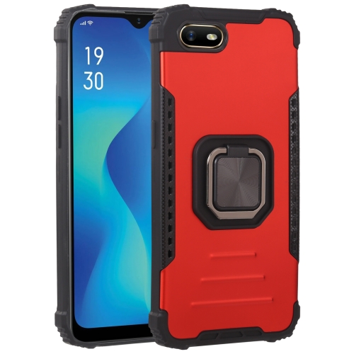 

For OPPO A1k Fierce Warrior Series Armor All-inclusive Shockproof Aluminum Alloy + TPU Protective Case with Ring Holder(Red)