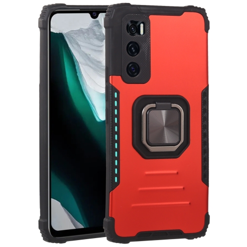 

For vivo V20 SE Fierce Warrior Series Armor All-inclusive Shockproof Aluminum Alloy + TPU Protective Case with Ring Holder(Red)