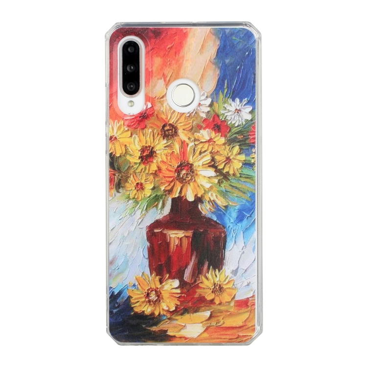 

For Huawei P30 Lite Oil Painting Pattern TPU Shockproof Case(Vase)