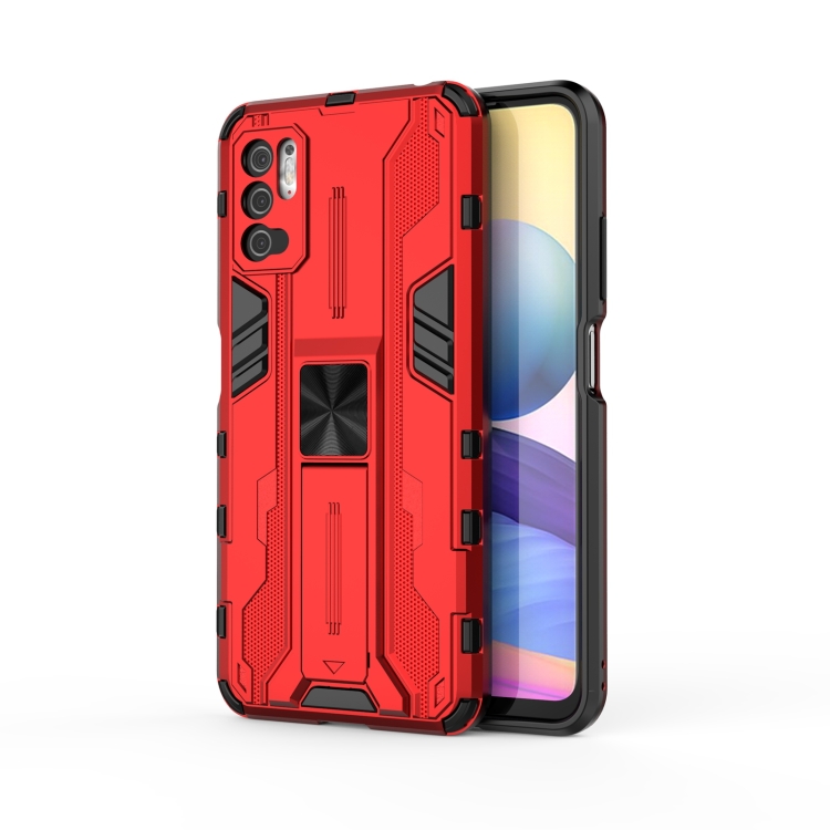 

For Xiaomi Redmi Note 10 5G Supersonic PC + TPU Shock-proof Protective Case with Holder(Red)