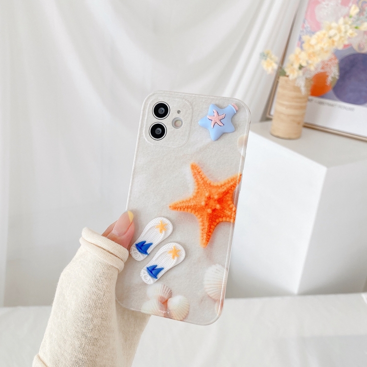 

Summer Beach Pattern Full Coverage Shockproof Protective Case For iPhone 12 Pro(White)