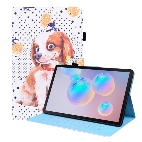 

For Samsung Galaxy Tab S7 2020 SM-T870 / SM-T875 Animal Pattern Horizontal Flip Leather Case with Holder & Card Slots & Photo Frame(Little Flower Dog)