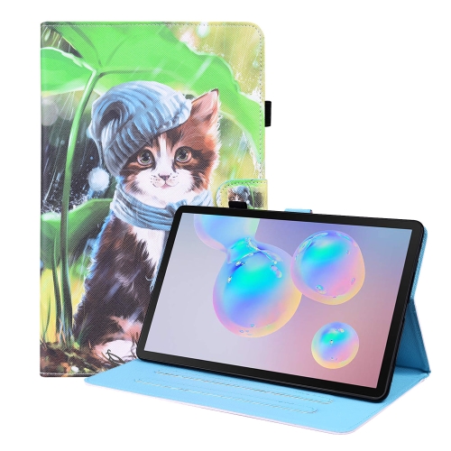 

For Samsung Galaxy Tab S7 2020 SM-T870 / SM-T875 Animal Pattern Horizontal Flip Leather Case with Holder & Card Slots & Photo Frame(Bib Kitten)