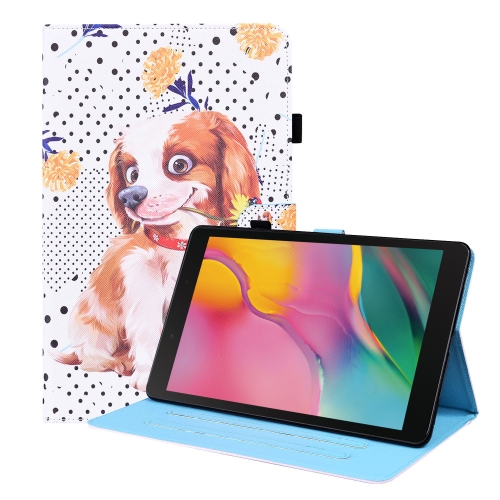 

For Samsung Galaxy Tab A 8.0 2019 SM-T290 / SM-T295 Animal Pattern Horizontal Flip Leather Case with Holder & Card Slots & Photo Frame(Little Flower Dog)