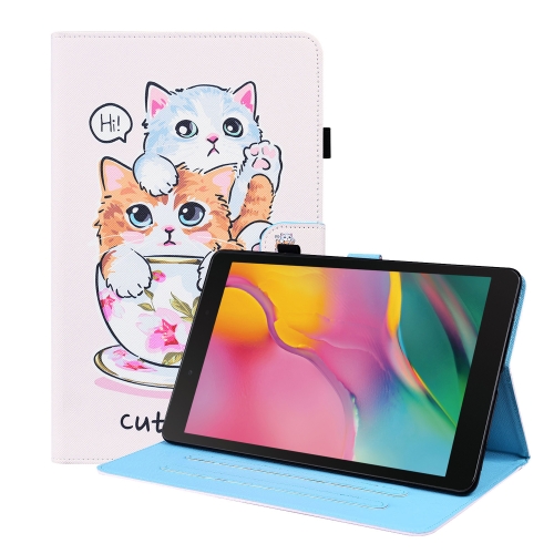 

For Samsung Galaxy Tab A 8.0 2019 SM-T290 / SM-T295 Animal Pattern Horizontal Flip Leather Case with Holder & Card Slots & Photo Frame(Cat Brothers)