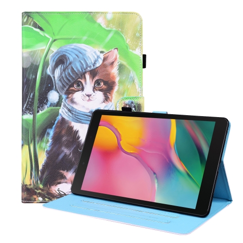 

For Samsung Galaxy Tab A 8.0 2019 SM-T290 / SM-T295 Animal Pattern Horizontal Flip Leather Case with Holder & Card Slots & Photo Frame(Bib Kitten)