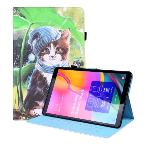 

For Samsung Galaxy Tab A 10.1 2019 SM-T515 / SM-T510 Animal Pattern Horizontal Flip Leather Case with Holder & Card Slots & Photo Frame(Bib Kitten)