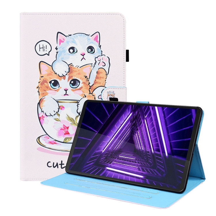 

For Lenovo Tab M10 HD Gen 2 TB-X306F Animal Pattern Horizontal Flip Leather Case with Holder & Card Slots & Photo Frame(Cat Brothers)